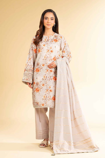 Nishat Linen 3 Piece - Digital Printed Jacquard Embroidered Suit - 42501297 Online Shopping